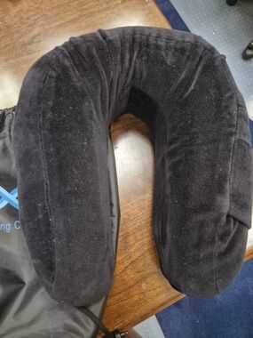 Plush Black Travel Neck Pillow for Support and Comfort